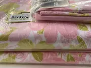 NEW Double FITTED FLAT SHEET Pair PILLOWCASES *SPRINGMAID Vintage French FLOWERS