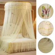 Atmungsaktive Runde Baldachin Spitze Prinzessin Stil Moskitonetz Bett Vorhang