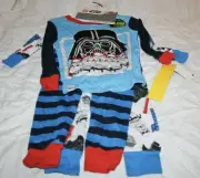 Disney Lego Star Wars Darth Vader Glow In The Dark Cotton Pajama Sets 4pc-Size 4