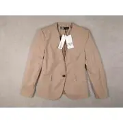 Zara Womens Beige Blazer One Button Long Sleeves Size 4