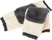 [HAWILLOSCH] 1 Pair Protective Leg Warmers for Women Three Thick Knee Pads for Winter Soft Lambswool and Faux Rabbit Fur for Outdoor Sports and Cold Weather Activities
