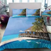 a725 Bed Sheets Dream NS Modern Nature Bedding Set Digital Printing Beach Coconut Grove Summer Bedroom Quilt Cover Pillowcase Bedding Kit3-Piece Bedd