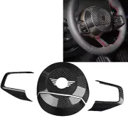 BLK Carbon Fiber Steering Wheel Center Cover Trim Kit For Mini Cooper Countryman (for: Mini)