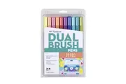 10pc Tombow Dual Brush Fine Pen Marker Water-Based Sketching Drawing Set Retro