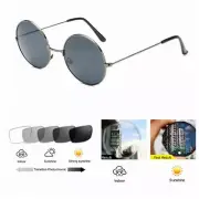 Men's Round Metal Vintage Transition Photochromic Reading Glass +1.0~+4.0