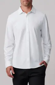 Rhone Commuter Slim Fit Button-Up Shirt in Business White at Nordstrom, Size Small