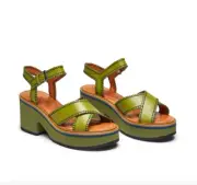 Robert Clergerie 'CHARLINE' Aloe Green Leather Sandals MSRP $625 Size US5 BNIB