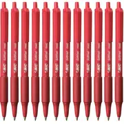 BIC Softfeel Retractable Ballpoint Pen Medium Soft Feel (Red) [Box 12]
