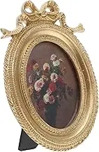 FUTUREORYY Antique Oval Resin Picture Frame Vintage Decorative Photo Holder for Wall Tabletop European Design for Living Bedroom Home Decor Inner