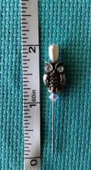 HANDCRAFTED OWL PIN CHARM FOR CROSS STITCH NEEDLEWORK