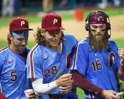 Stott Bohm Marsh Throwback Philadelphia Phillies 8x10 MLB Baseball Photo