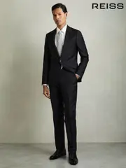 Reiss Navy Oscar Wool-Blend Slim-Fit Suit Trousers (F38212) | $350