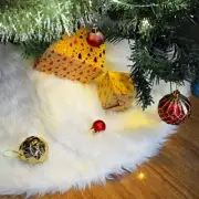 36Inch White Christmas Tree Skirt- Faux Fur Plush Skirt Christmas Tree 36in