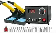New Upgrade Wood Burning Kit, 30W Woodburner Tool Machine, Pyrography Set 20Pcs Pyrography Nibs Portable Pyrography Machine Wood Crafts Kit (Digital Display-Dual Port)