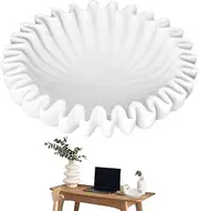 Home Decor Resin Bowl, Decorative Fruit Basin, Simulation Antique Container, Rustic Ruffle Design, Sturdy Material, Perfect for Serving Crop, Snacks, Or As A Housewarming Present