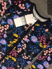 BNWT Bonds Sz 18-24mths Baby Wildflowers Navy Blue Floral Zip Wondersuit