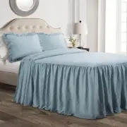 Lush Decor Ruffle Skirt Bedspread Vintage Chic Farmhouse Style Lightweight 3