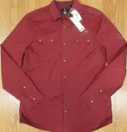 NEW! BUFFALO DAVID BITTON 100% COTTON REGULAR FIT WORKSHIRT RED Sz LARGE, L