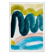 Galrie Vibrant Abstract Landscape Art Print for Modern Decor, White Frame, A2 42 x 60cm (16 x 24inch)