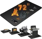 Under Grill Mat,Heat Resistant Grill Mats,for Outdoor Grill | Double-Sided Fireproof | Waterproof | Oil-Proof | Easy to Clean | Indoor Fireplace/Quality BBQ Mat for Deck Patio Lawn(180*99cm)