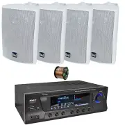 Pyle PT272AUBT USB Home Audio Bluetooth Receiver, 4x 4" 200W Max 3-Way Speakers