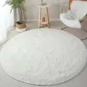 Anorina Plush Round Shag Rug Ultra Soft Fluffy Carpet for Children’s Bedroom Decor