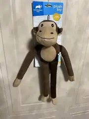 Animal Planet Interactive Pet Dog Toy with Squeaker Flat Monkey 16”