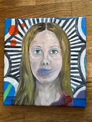 No Words - Original Oil Painting Canvas new Art surreal portrait OOAK decor