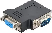 CY Adapter Vertical Flat Right Angled 90 Degree VGA SVGA Male to Female Extension Adapter