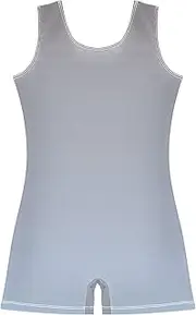 [GAIGEO] Toddler Gymnastics Leotards for Girls Taupe Light Steel Blue Gradient Leotard with Shorts Leotardos Biketards 2-3t