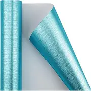 Flyhill Wrapping Paper-Mini Roll-17 * 16.5ft - Sky Blue Brush Metallic Shine for Birthday,Holiday,Wedding,Baby Shower,Valentine's, Mother's Day,Bride Show,Graduate Party and more Occasion.