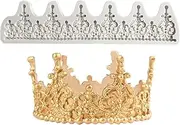 Large Sugarcraft Crown Baroque Style Princess Crown Silicone Molds for DIY Fondant Candy Making Chocolate Mold Desserts Ice Cube Gum Clay Biscuit Plaster Resin Cupcake Topper Cake Decor Moulds