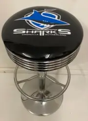 CRONULLA SHARKS FOOTBALL CLUB PREMIUM BAR STOOL ADJUST HEIGHT NRL