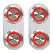 Dual Daytona Silver Billet Power Window/ Door Lock Switches w/ RED LED Light 12V (for: Honda)