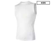Youth Compression Muscle Top - White - Unisex Boy Girl Kid