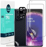 Ibywind Screen Protector for Oppo Find X5 5G 6.55",[Pack of 2],[Camera Lens Protector(Metal Material)][Back Carbon Fiber Film Protector][In-Display Fingerprint Support][Bubble Free]
