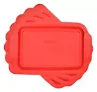 Pyrex Replacement Lid 233-PC 3-Qt Red Plastic Rectangle Cover 4 Pack