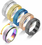 24Aug Anxiety Fidget Ring for Women,6pcs Stainless Steel Fidget Spinner Ring,Adhd Fidget Ring,Worry Ring Anxiety Ring for Women Men,Thumb Ring Aura Ring for Women, 11, Metal