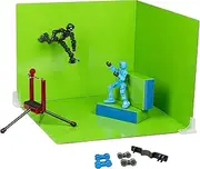Zing Klikbot Zanimation Studio, Includes 2 Klikbots, Phone Stand/Holder and 2 Sided Backdrop Screen