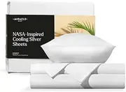 Miracle Made® Luxe Cooling Bed Sheets –White,Full– 4 Piece Silver Infused, 300-Thread-Count Thermoregulating Miracle Clean & Cool ™ Eucalyptus Fabric Sensitive Skin Ultra-Breathable Bedding