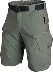 [URBEST] Tactical Shorts for Men Waterproof Breathable Quick Dry Hiking Fishing Cargo Shorts with Multi Pockets(NO Belt)
