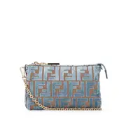 [Fendi] Fendi Baguette Clutch Bag ONE SIZE BLUE/BROWN