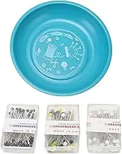 Magnetic Pin Holder, Magnetic Pin Dish Exquisite with 150pcs Bead Needles for Cross Stitch (Green)