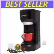 Matte Black 2-in-1 Coffee Maker: Single Serve K-Cup & Ground Coffee Infuser