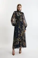 Lydia Millen Tall Floral Ruffle Chiffon Maxi Dress