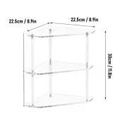 Acrylic Corner Side Table Small 3 Tier Triangular End Table For Living Room US