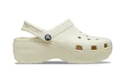 Crocs Womens Classic Platform Clog Sandals Slip On Shoes - Bone