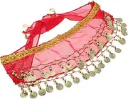 ROMISBABA Hip Scarf for Kids Decorative Hip Scarf with Tassel Coins Elegant Hip Scarf for Belly Dancing Decorative Belly Dancing Belt Belly Dancer Hip Scarf