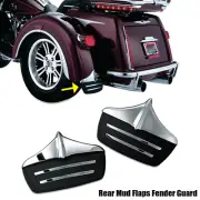 Chrome Rear Mud Flaps Fender Guard For Harley Tri Glide FLHTCUTG 11-23 FLHXXX 11