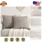 Set of 2 Jada Decorative Pillow Covers - 18" x 18", Rustic Modern Grey